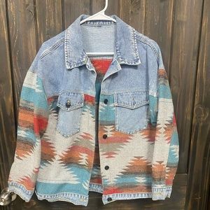 Navajo print Jean jacket
